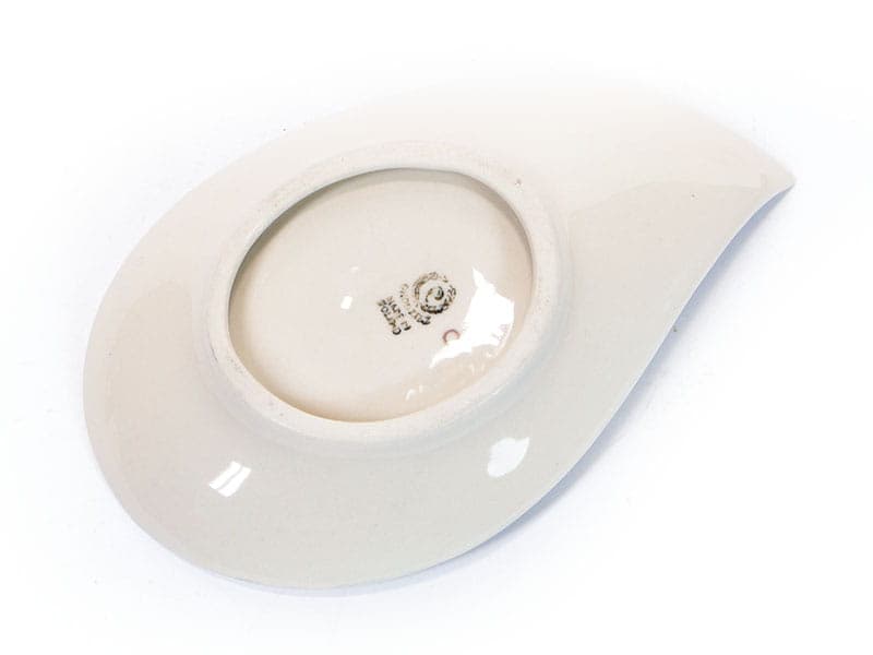 Patera listek, szary biały czarny, porcelana, Chodzież, Polska, lata 60. - 369315