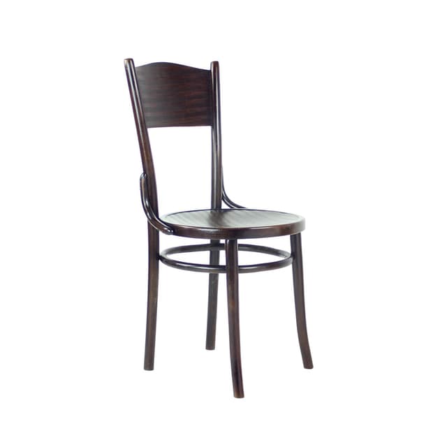 Krzesło gięte, brązowy, dąb, sklejka, Thonet, Czechosłowacja, lata 40. - WYMIARY