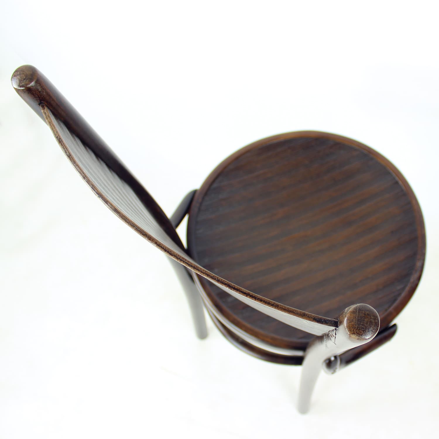 Krzesło gięte, brązowy, dąb, sklejka, Thonet, Czechosłowacja, lata 40. - 369320