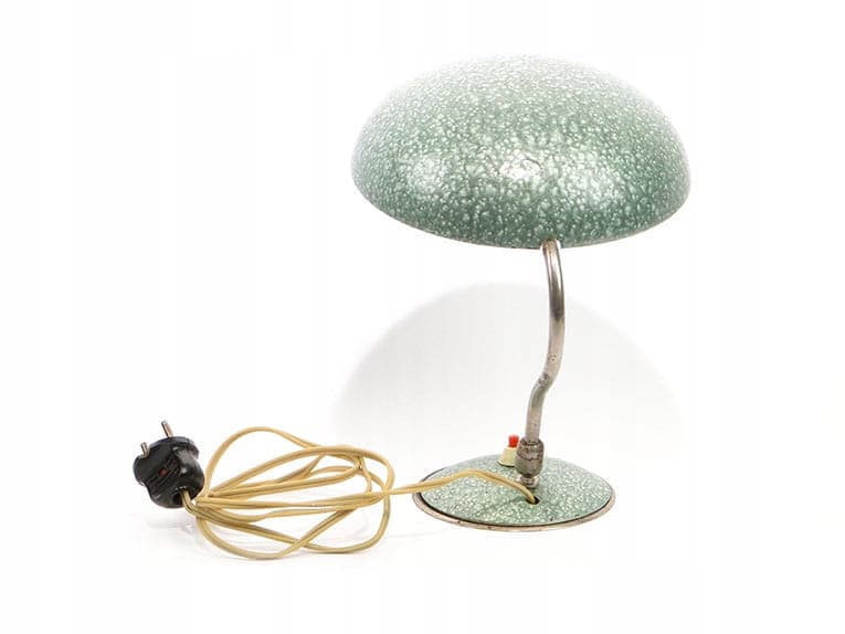 Lampa biurkowa Zaos, stal zielony biały, Zakłady Sprzętu Oświetleniowego Zaos, Polska, lata 60. - 369425