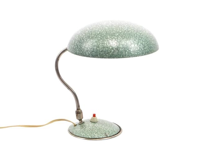 Lampa biurkowa Zaos, stal zielony biały, Zakłady Sprzętu Oświetleniowego Zaos, Polska, lata 60. - WYMIARY