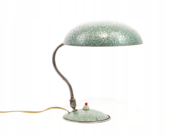 Lampa biurkowa Zaos, stal zielony biały, Zakłady Sprzętu Oświetleniowego Zaos, Polska, lata 60. - 369432
