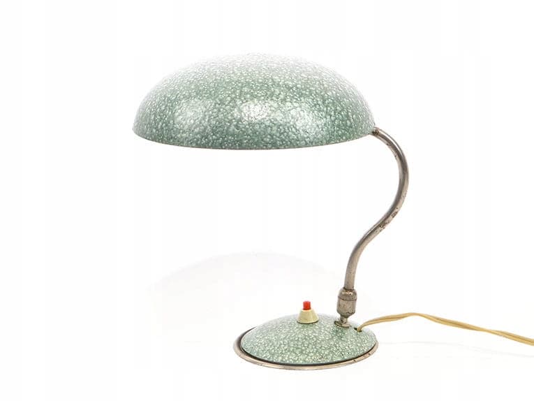 Lampa biurkowa Zaos, stal zielony biały, Zakłady Sprzętu Oświetleniowego Zaos, Polska, lata 60. - 369428