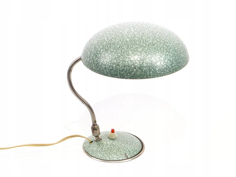 Lampa biurkowa Zaos, stal zielony biały, Zakłady Sprzętu Oświetleniowego Zaos, Polska, lata 60. - 369427