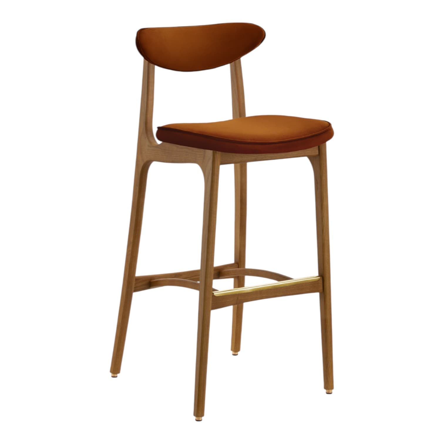 Krzesło barowe 200-190 M/75 Velvet Sierra, velvet czerwony, jesion naturalny, 366 Concept