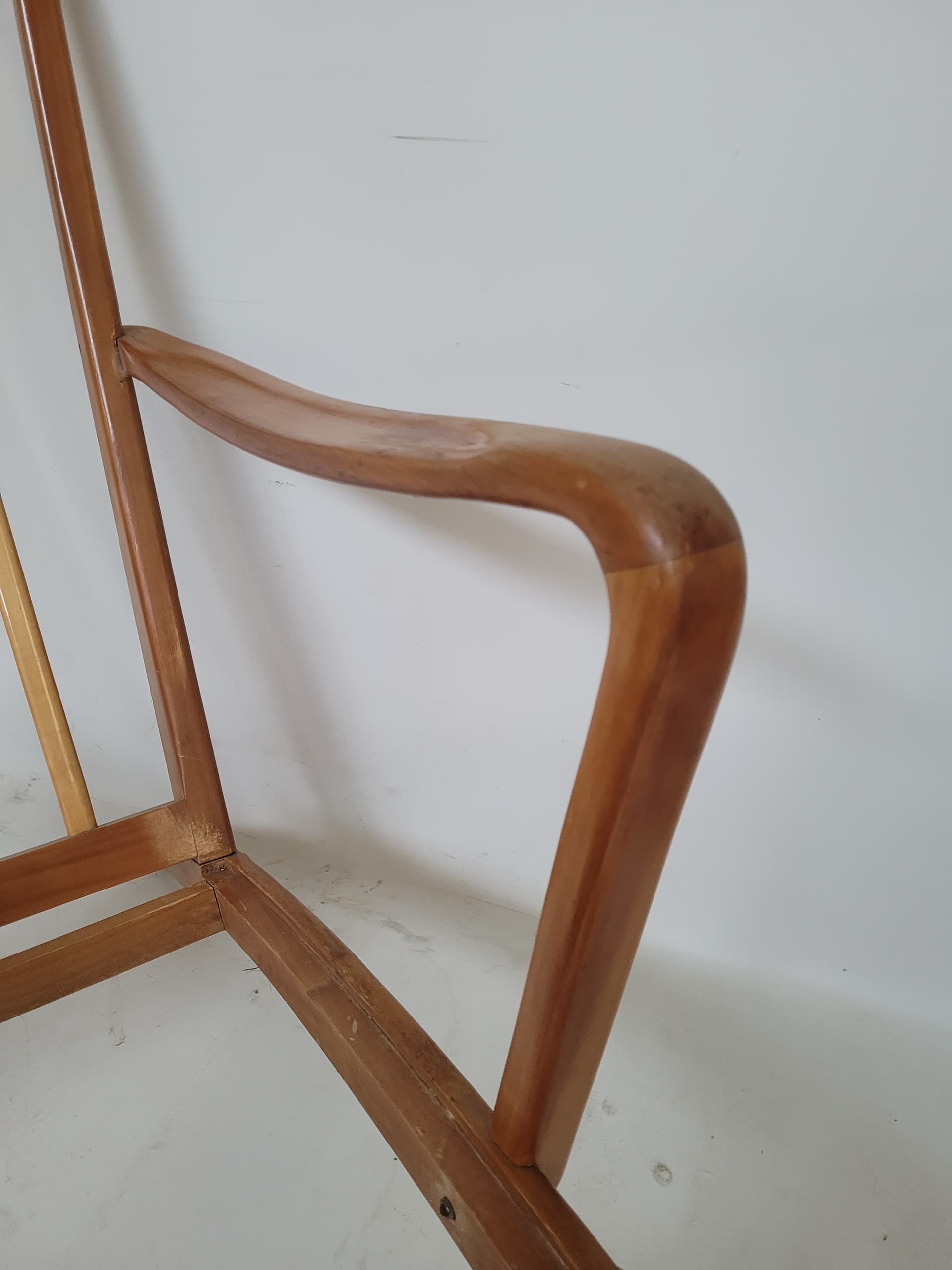 Fotel Knoll Antimott, welur różowy, drewno jasny brąz, Niemcy, lata 50. - 369475