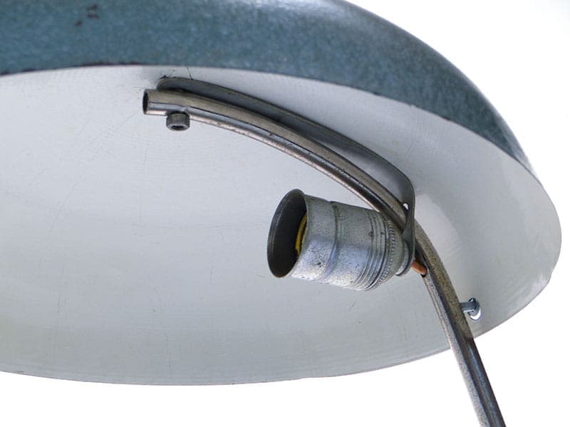 Lampa biurkowa, zielony szary, stal, Zakłady Sprzętu Oświetleniowego Zaos, Polska, lata 60. - 369497