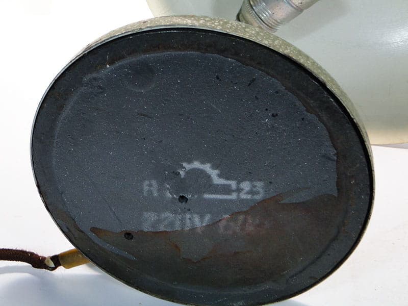 Lampa biurkowa, zielony szary, stal, Zakłady Sprzętu Oświetleniowego Zaos, Polska, lata 60. - 369500