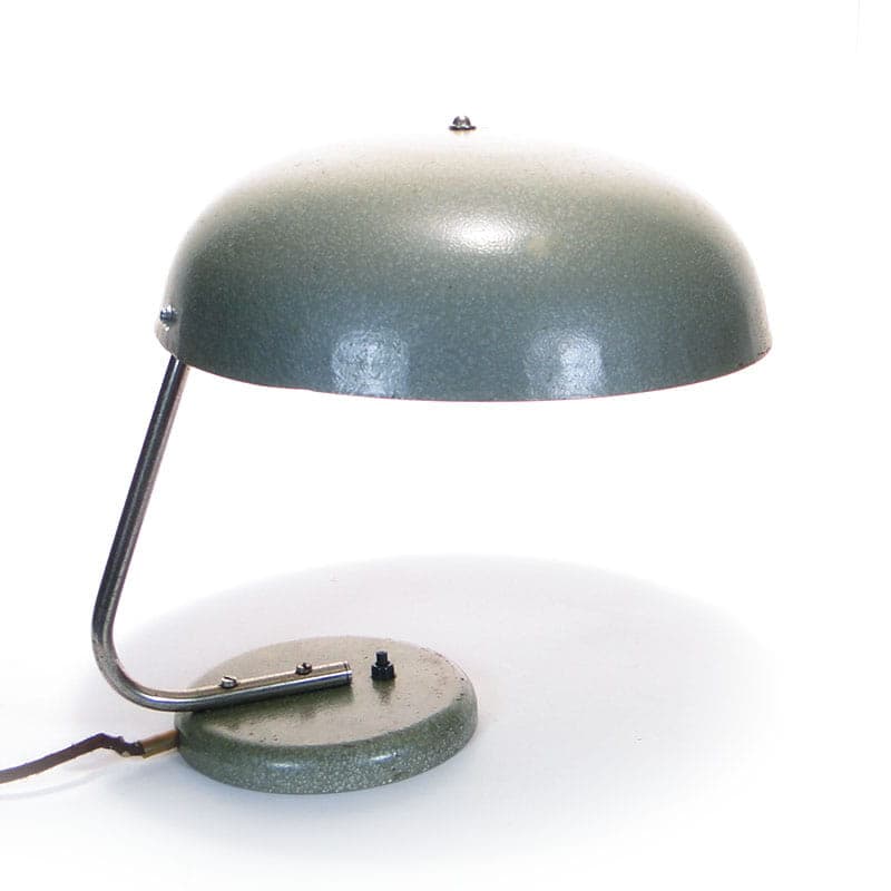 Lampa biurkowa, zielony szary, stal, Zakłady Sprzętu Oświetleniowego Zaos, Polska, lata 60. - 369491