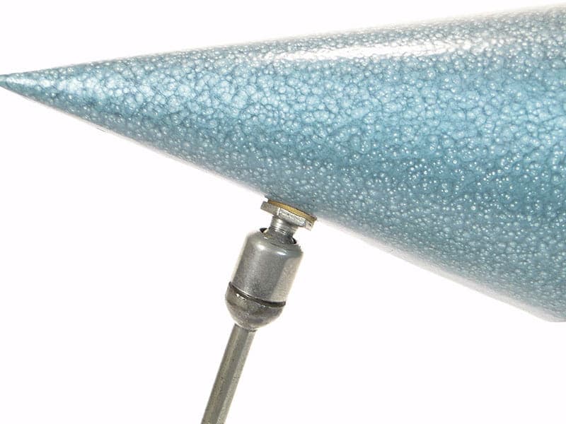 Lampa stołowa Rożek, niebieski, stal lakierowana, stal chromowana, Zakłady Sprzętu Oświetleniowego Zaos, Polska, lata 60. - 369504
