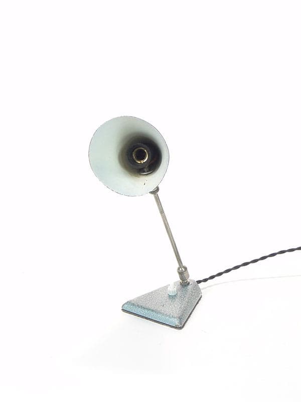 Lampa stołowa Rożek, niebieski, stal lakierowana, stal chromowana, Zakłady Sprzętu Oświetleniowego Zaos, Polska, lata 60. - 369509