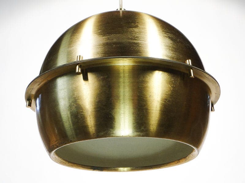 Lampa wisząca Space Age, złoty, mosiądz stal, Czechosłowacja, lata 60. - 369547
