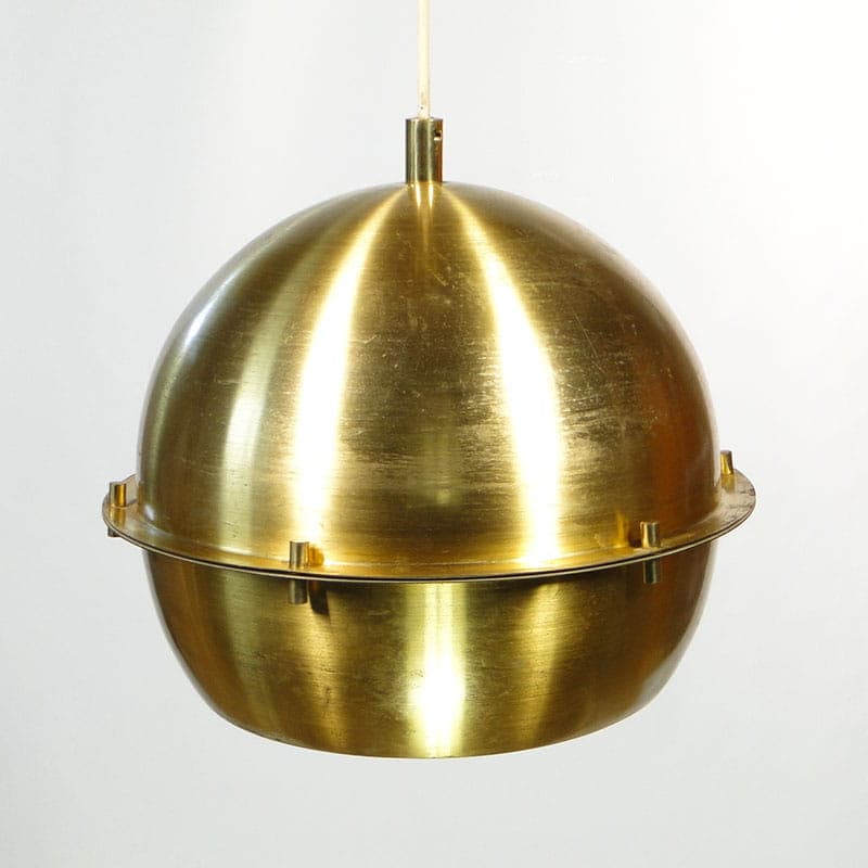 Lampa wisząca Space Age, złoty, mosiądz stal, Czechosłowacja, lata 60. - 369552