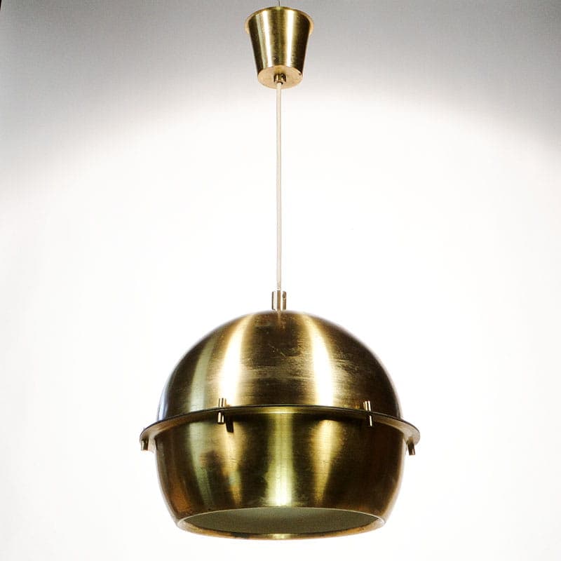 Lampa wisząca Space Age, złoty, mosiądz stal, Czechosłowacja, lata 60. - 369546