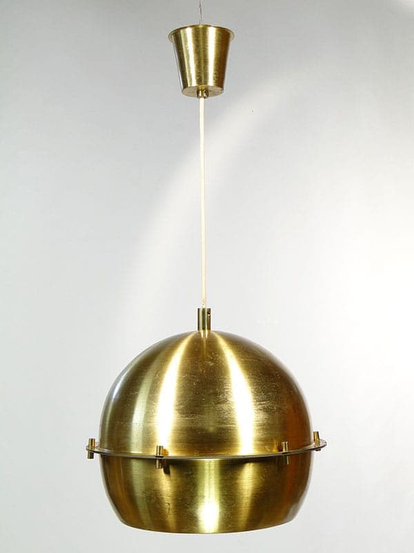 Lampa wisząca Space Age, złoty, mosiądz stal, Czechosłowacja, lata 60. - 369551
