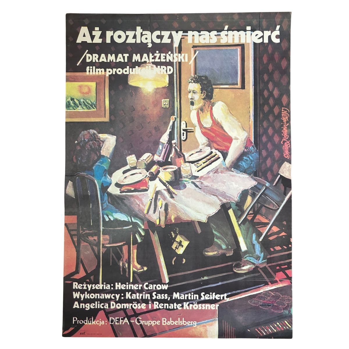 Plakat filmowy „Aż rozłączy nas śmierć”, 96x68 cm, aut. C. Kościelniak, Polska, lata 70.