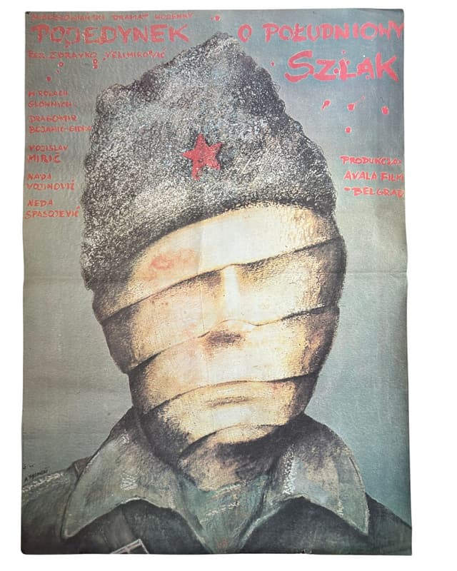 Plakat filmowy Pojedynek o Południowy Szlak, 68x97 cm, papier, proj. A. Pągowski, Polska, lata 70. - WYMIARY
