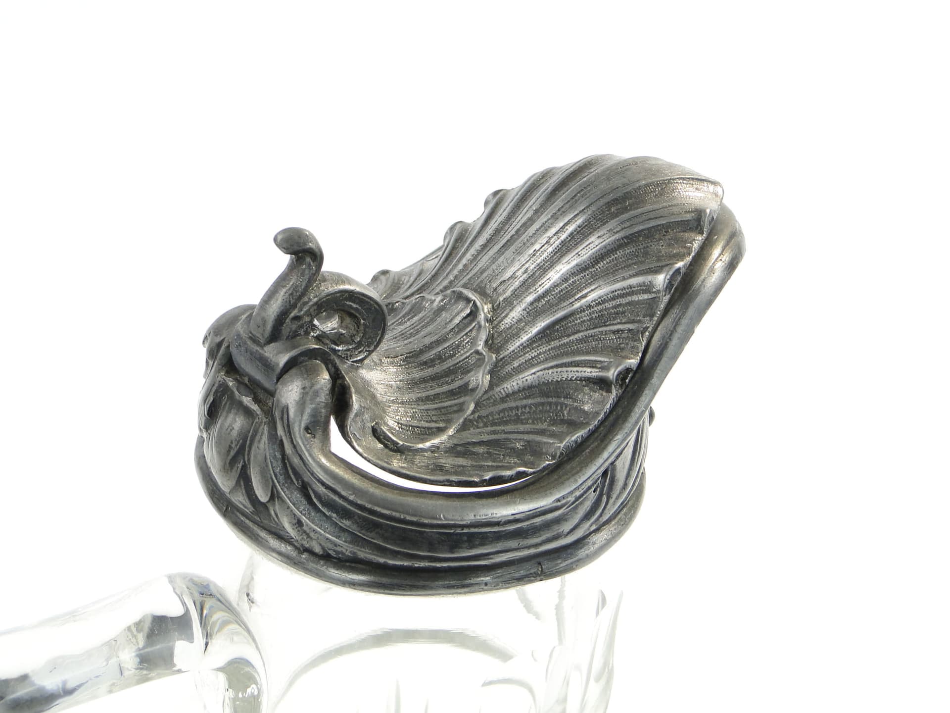 Dzban w stylu rokoko, przezroczysty kryształ, srebrny metal, Francja, XIX w. - 369798