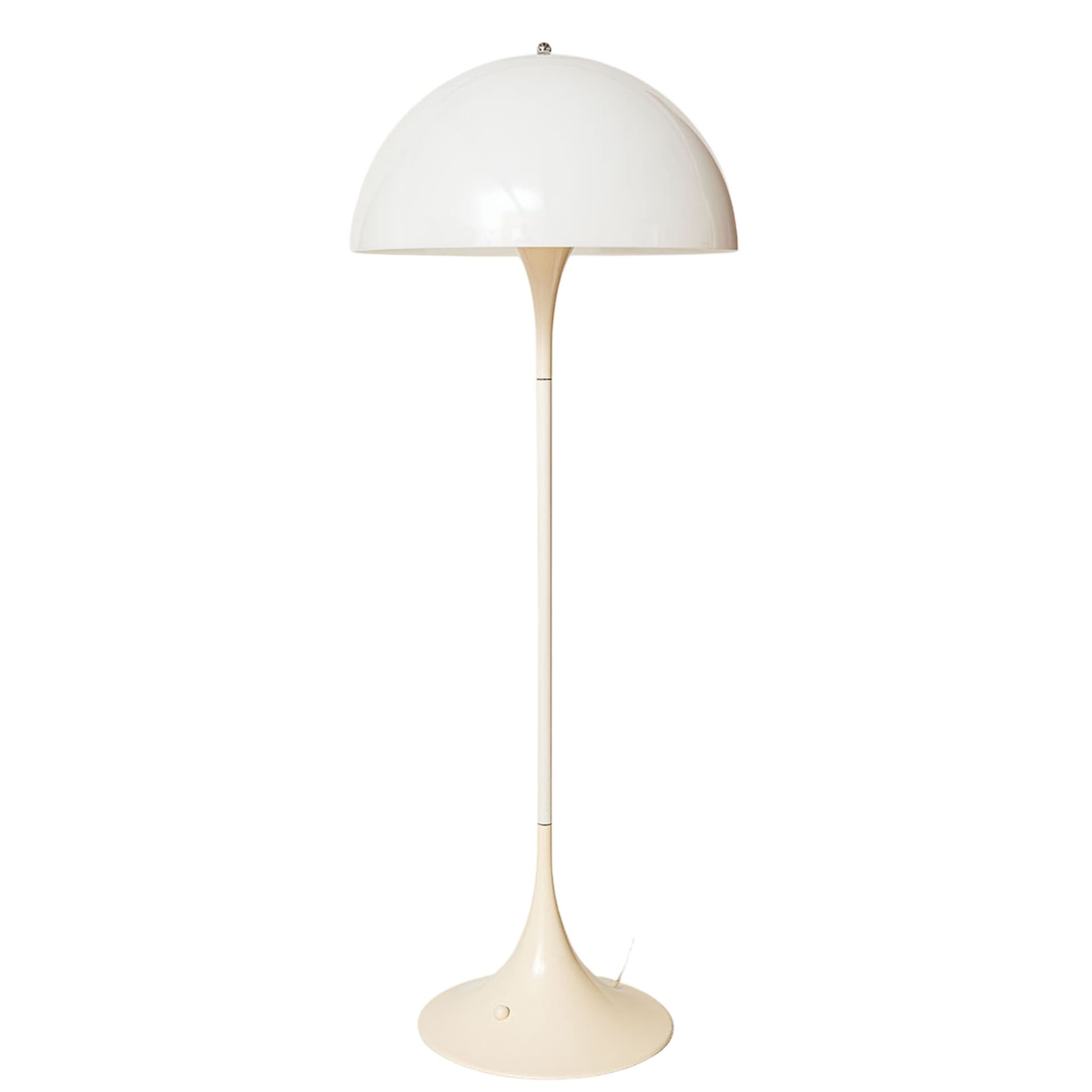 Lampa podłogowa Panthella, biały plastik, metal, proj. V. Panton, Louis Poulsen, Dania, lata 70. - 369819