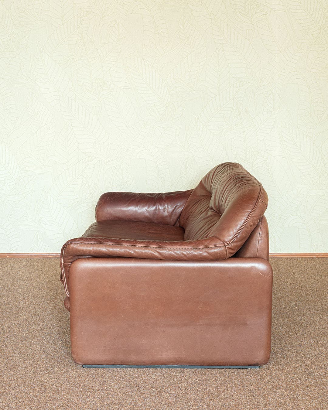 Sofa, skóra brązowa, de Sede, Szwajcaria, lata 70. - 369833