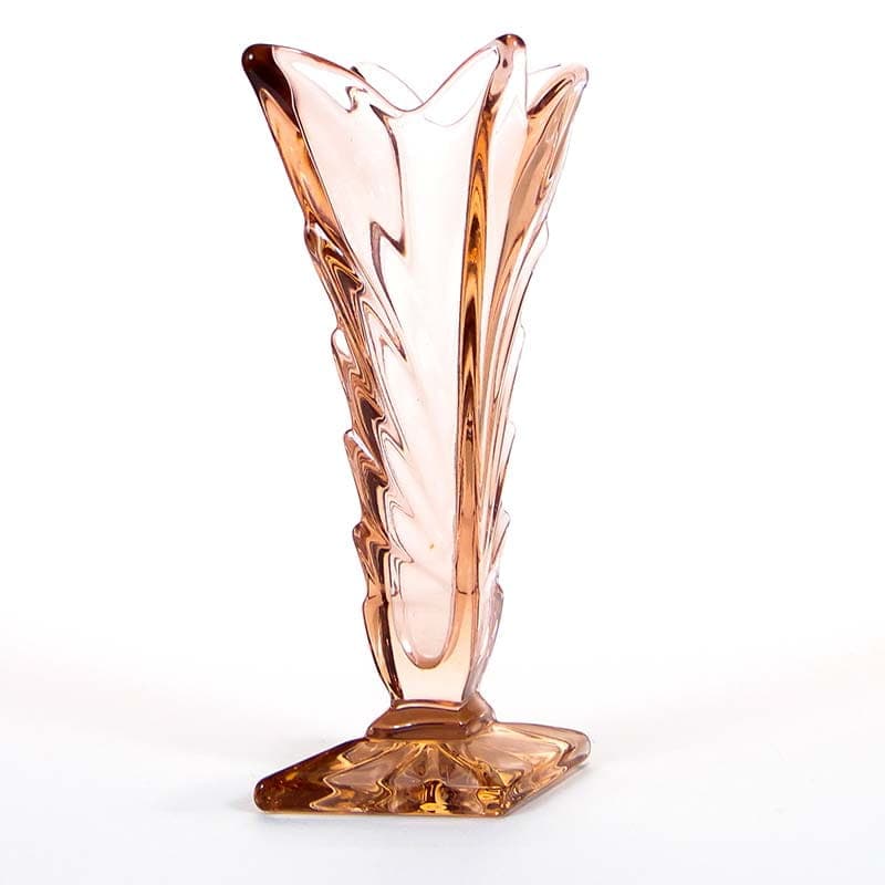 Wazon Art déco, różowy, szkło, Huta Szkła Inwald, Czechy, lata 30. - 369863