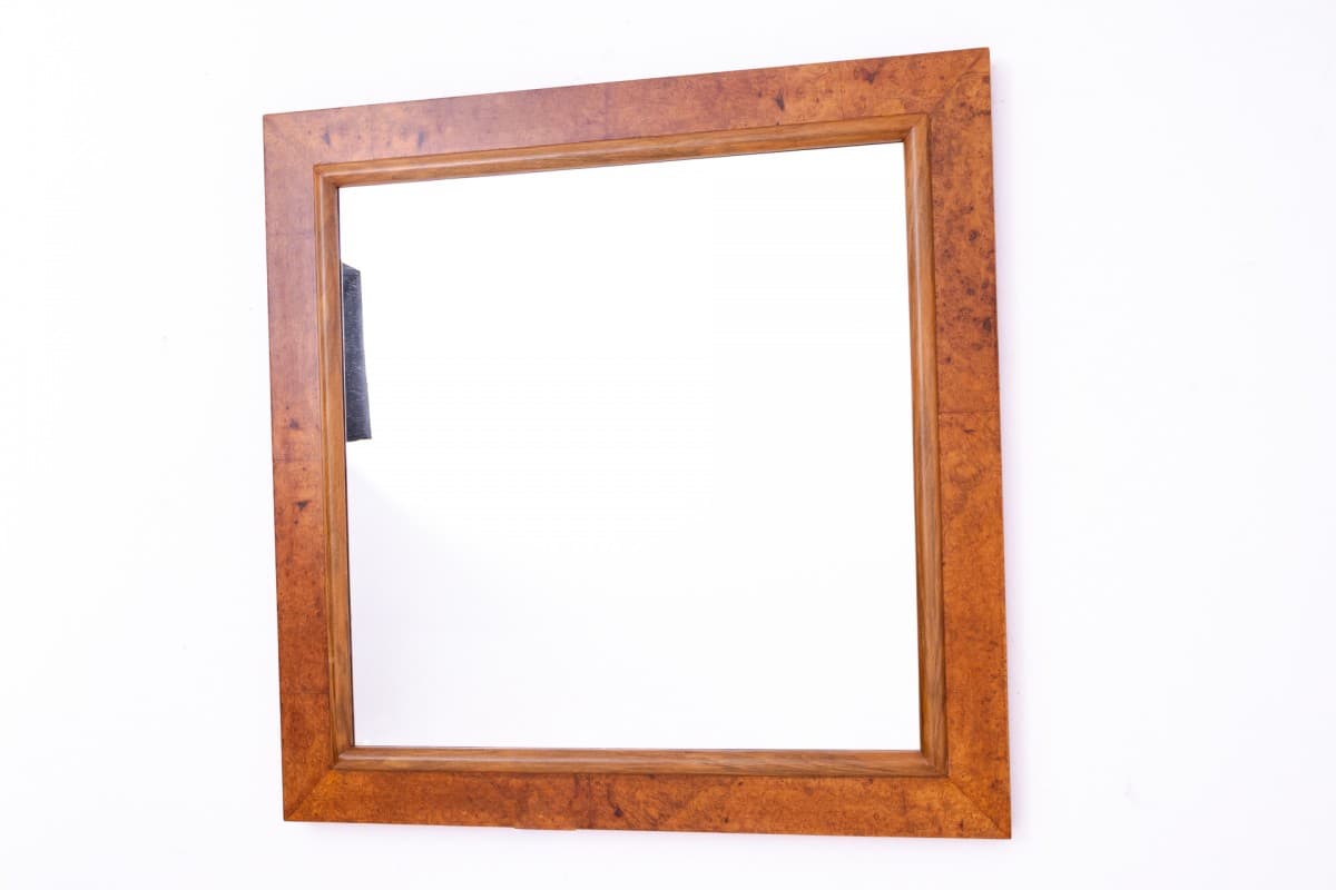 Lustro Art déco, orzech brązowy, Polska, lata 50. - 369992