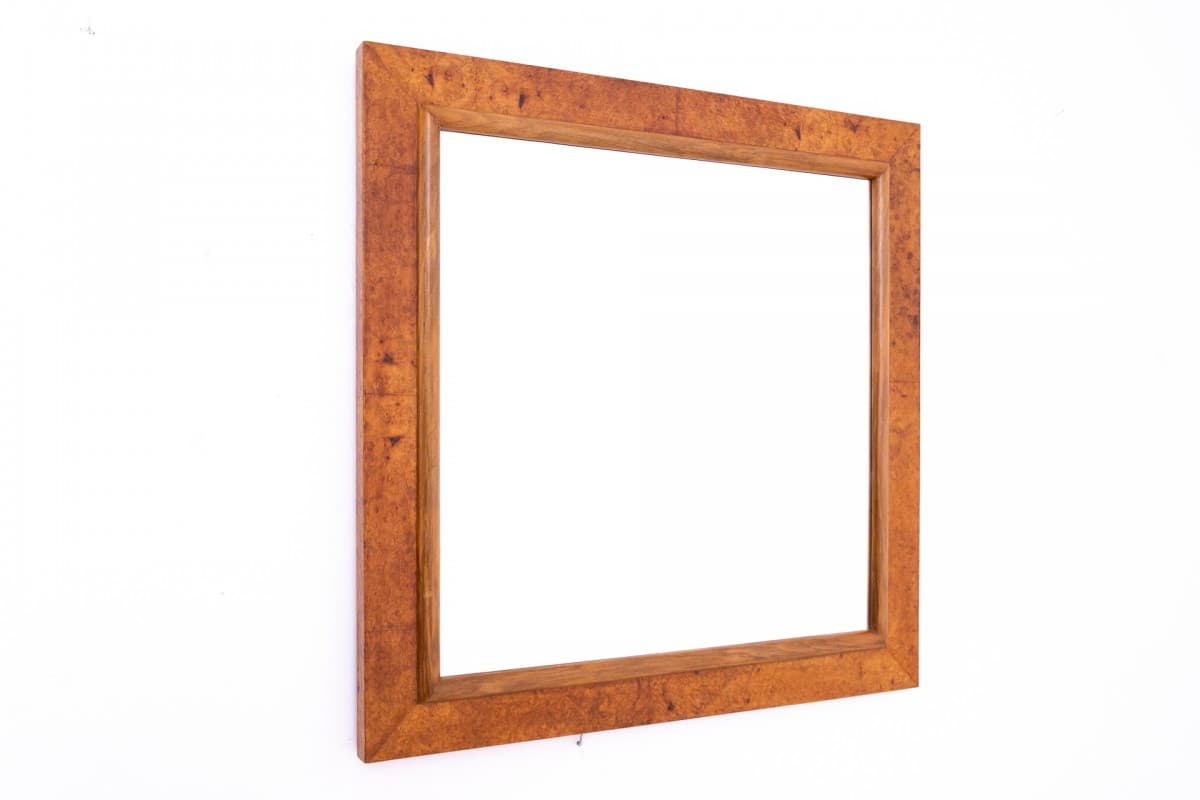 Lustro Art déco, orzech brązowy, Polska, lata 50. - 369988