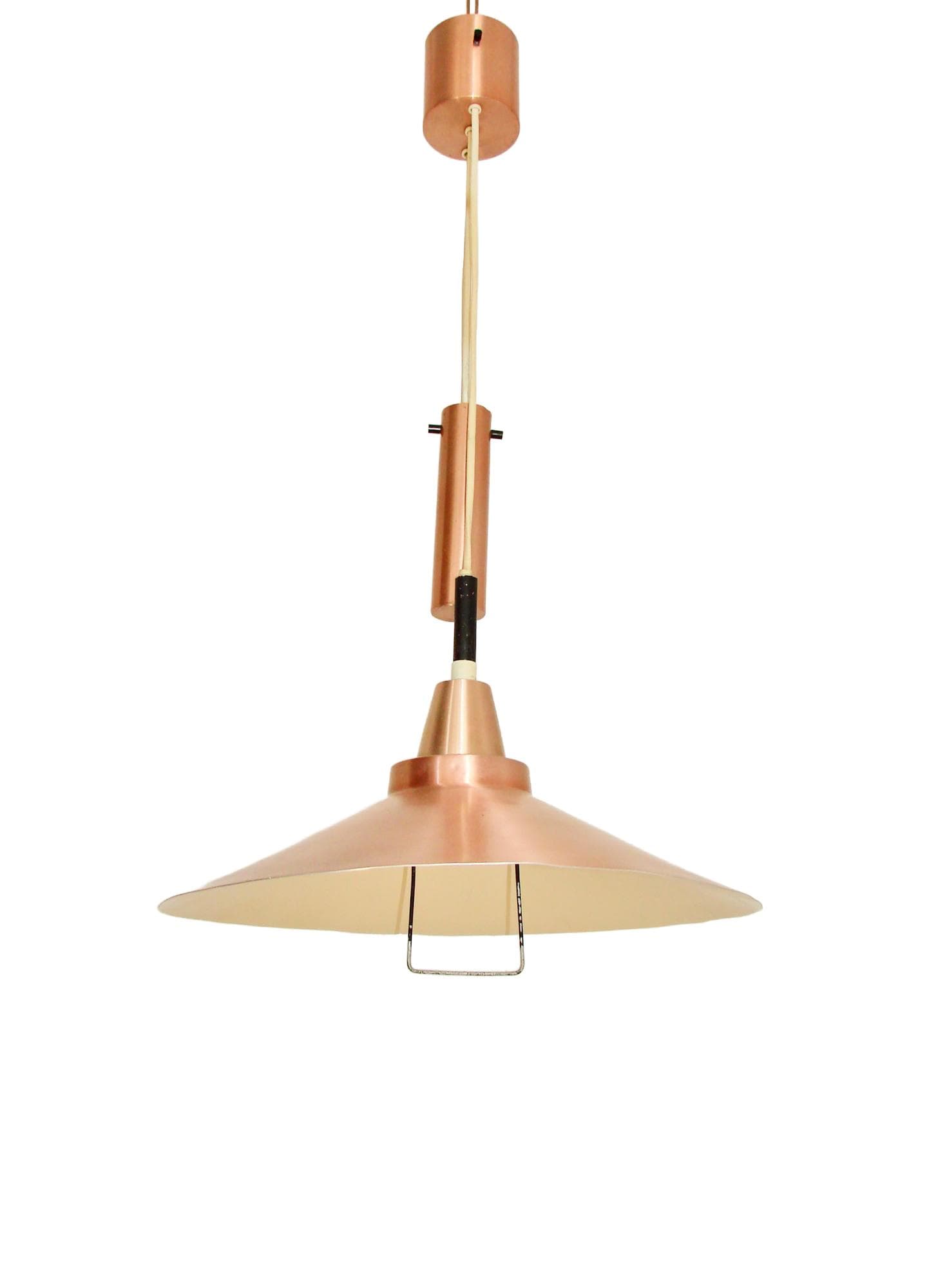 Lampa wisząca, złoty, aluminium, Niemcy, lata 70.
