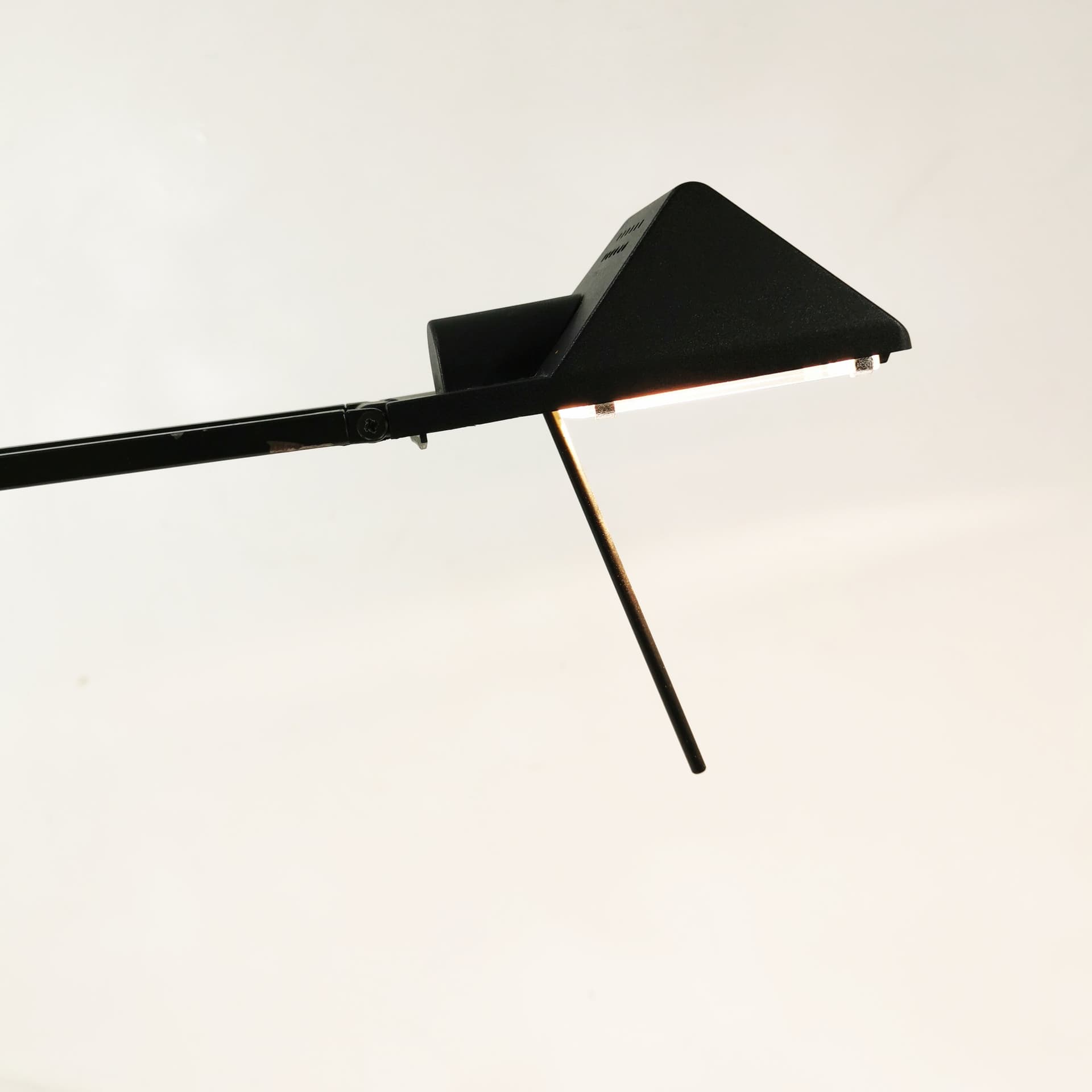 Lampka biurkowa modernistyczna, czarny, metal plastik, Fase, Hiszpania, lata 70. - 370125