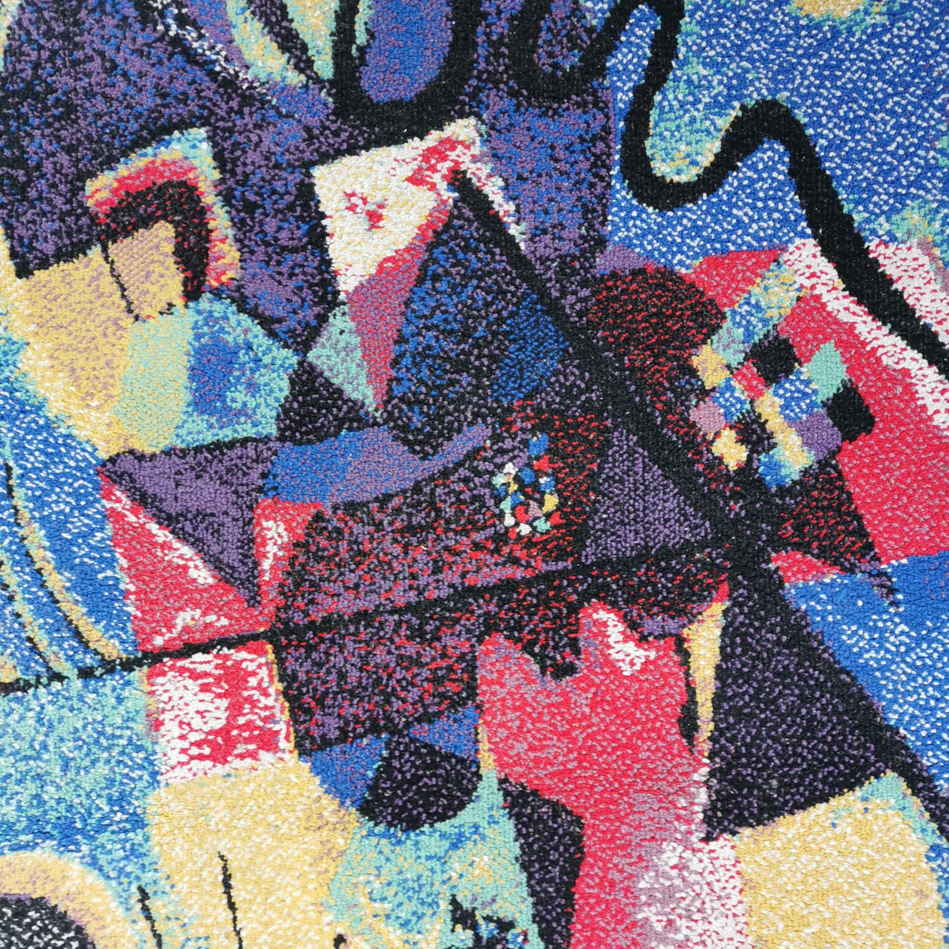 Dywan Wassily Kandinsky 165x85, wielokolorowy, tkanina, Shahbano, Niemcy, lata 80. - 370187