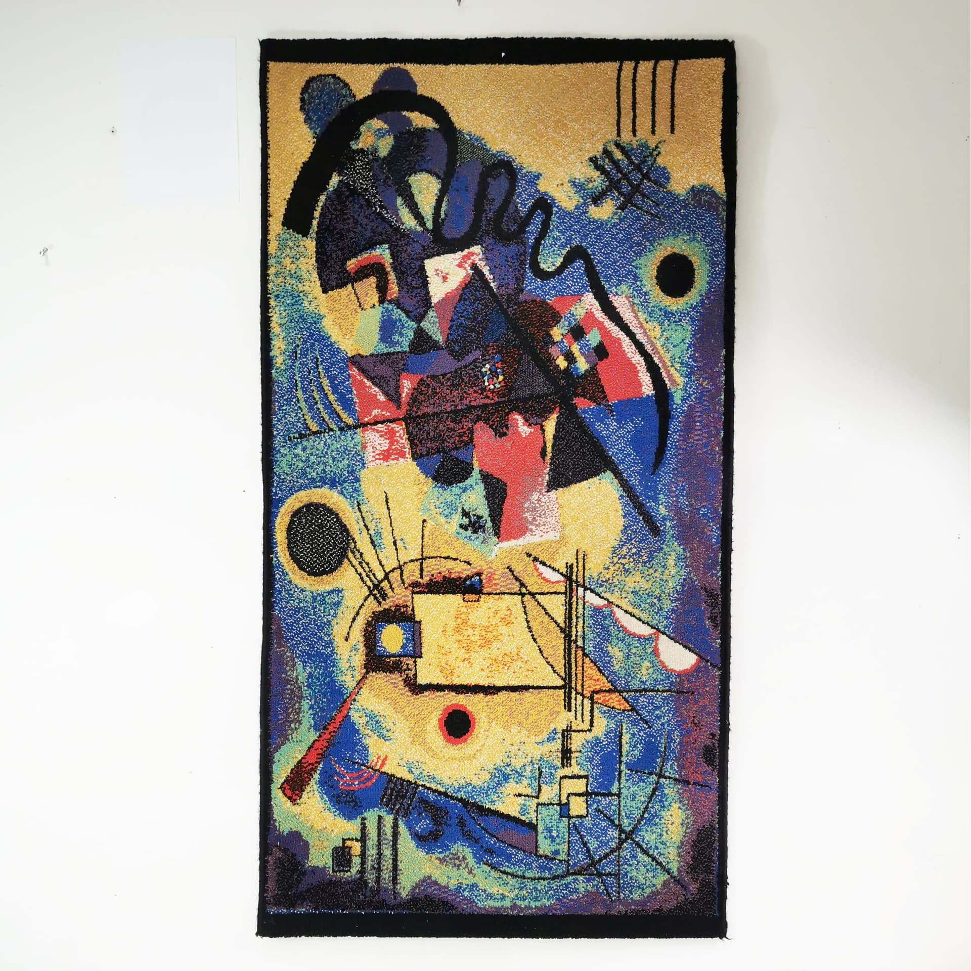 Dywan Wassily Kandinsky 165x85, wielokolorowy, tkanina, Shahbano, Niemcy, lata 80. - 370181
