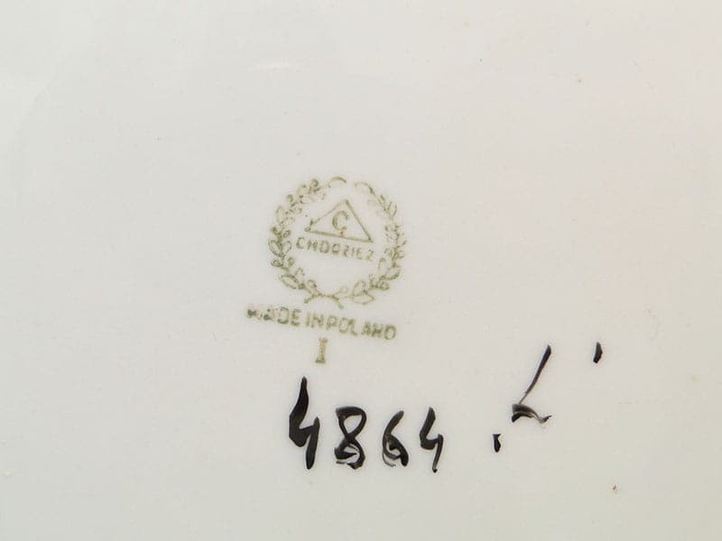 Patera Rozmowa, New Look, niebieski biały złoty, porcelana, proj. B. Banaś, Chodzież, Polska, lata 50. - 370261
