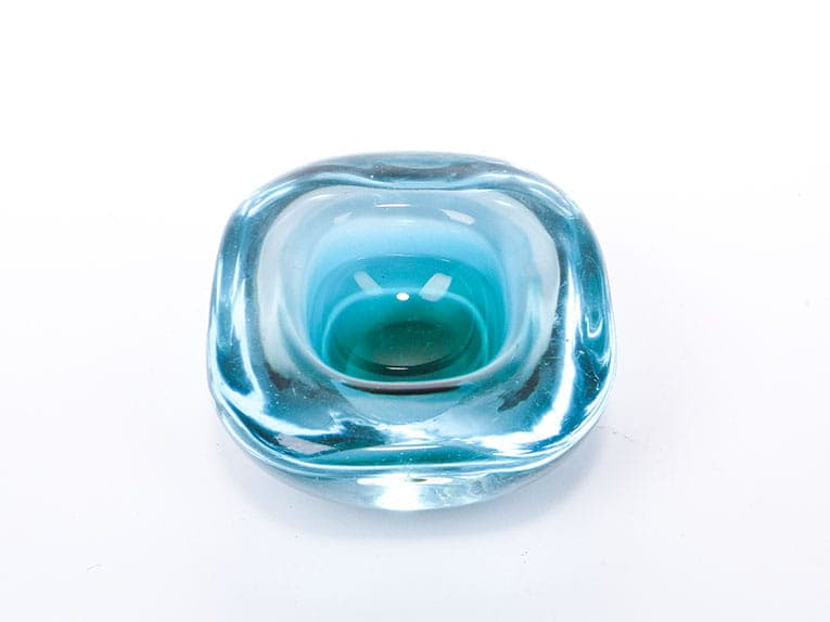 Patera dekoracyjna, szmaragd, kryształ, Murano, Włochy, lata 50. - 370264