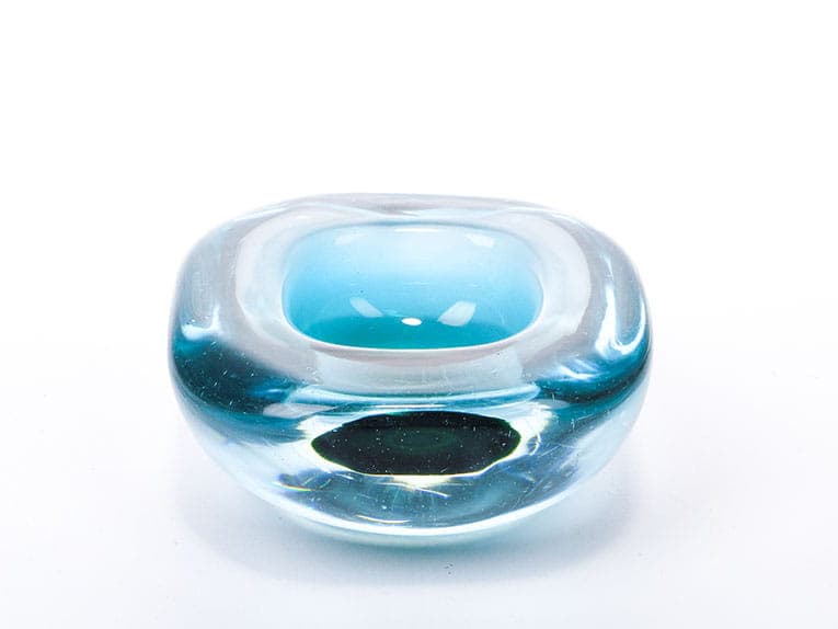 Patera dekoracyjna, szmaragd, kryształ, Murano, Włochy, lata 50. - 370266