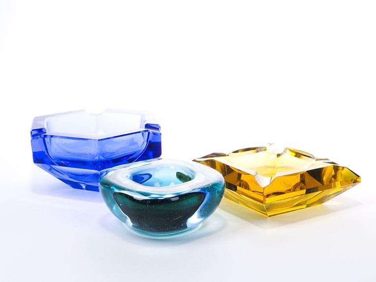 Patera dekoracyjna, szmaragd, kryształ, Murano, Włochy, lata 50. - 370270