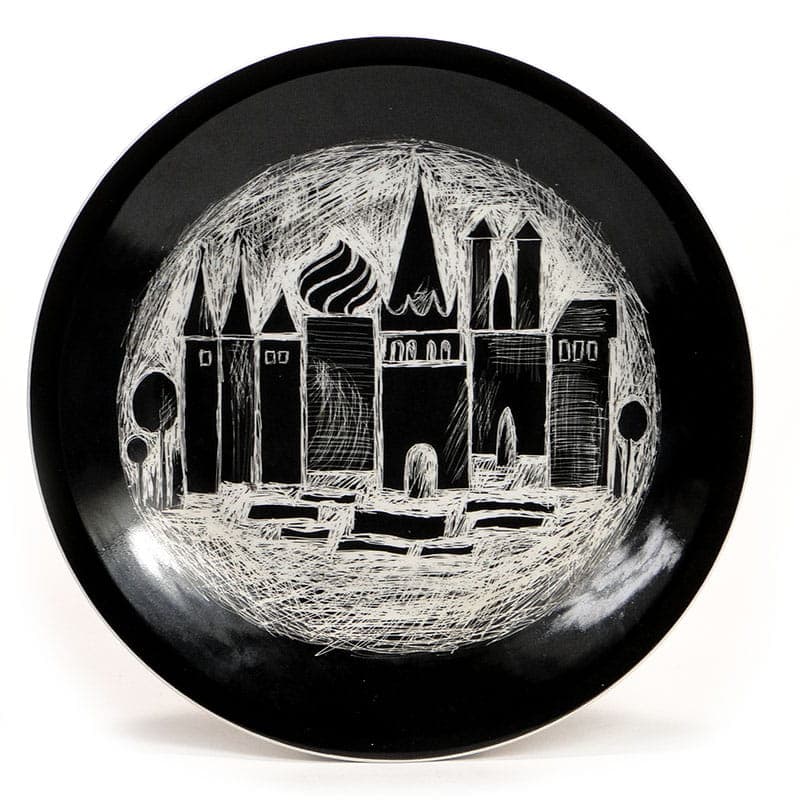 Patera Zamczysko, New Look, porcelit czarny biały, Chodzież, Polska, lata 50. - 370373