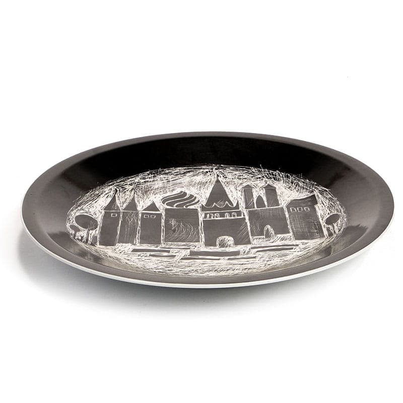 Patera Zamczysko, New Look, porcelit czarny biały, Chodzież, Polska, lata 50. - 370379