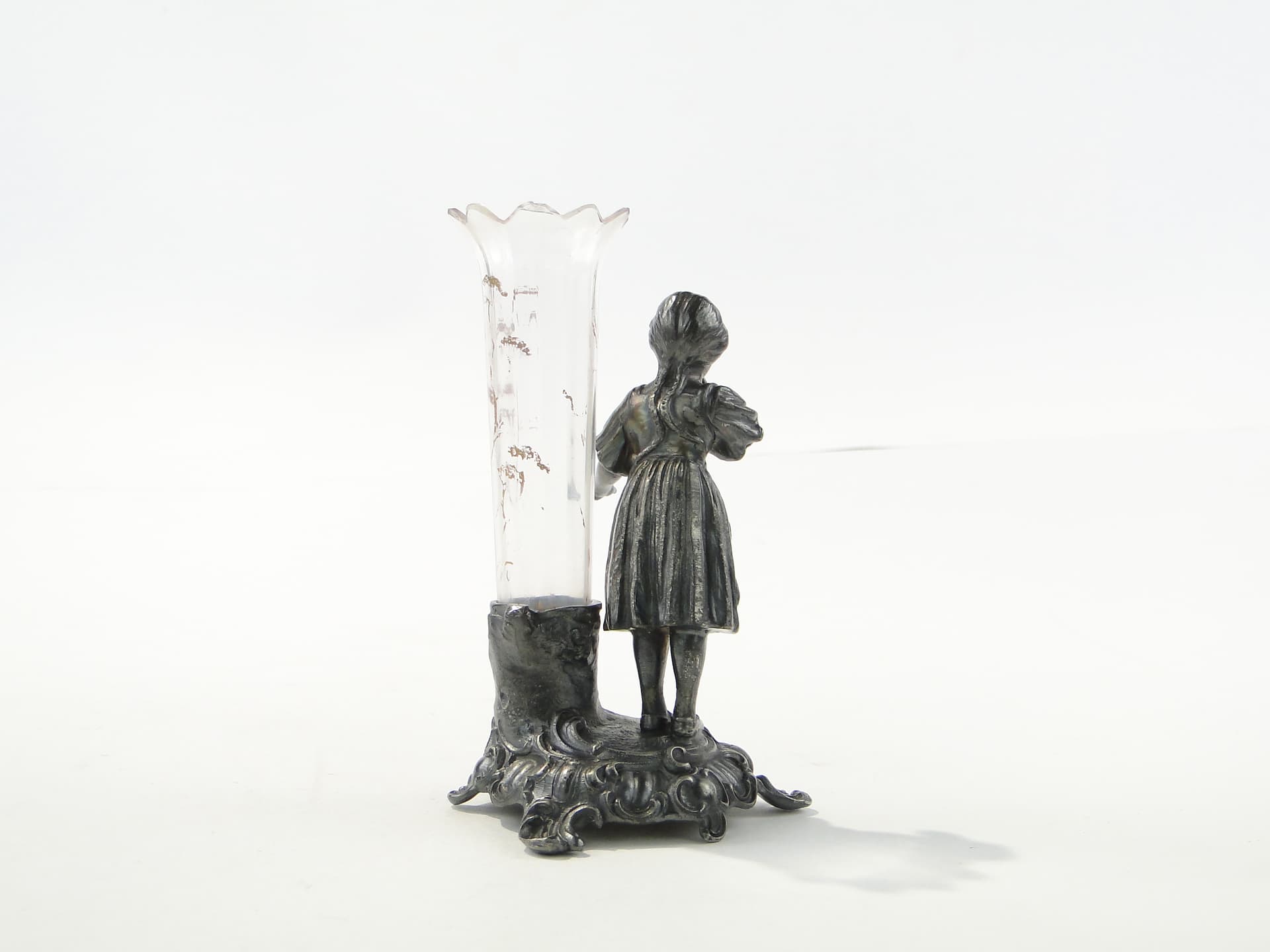 Wykałacznika figuralny, srebro platerowane, szkło przezroczyste, WMF, Niemcy, początek XX w. - 370395