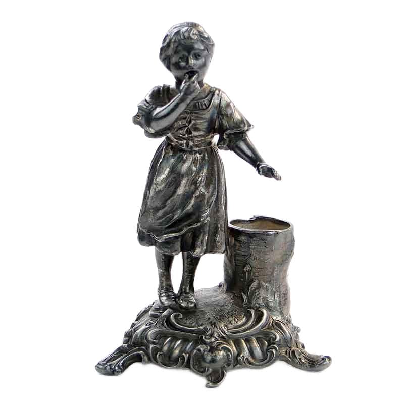Wykałacznika figuralny, srebro platerowane, szkło przezroczyste, WMF, Niemcy, początek XX w.
