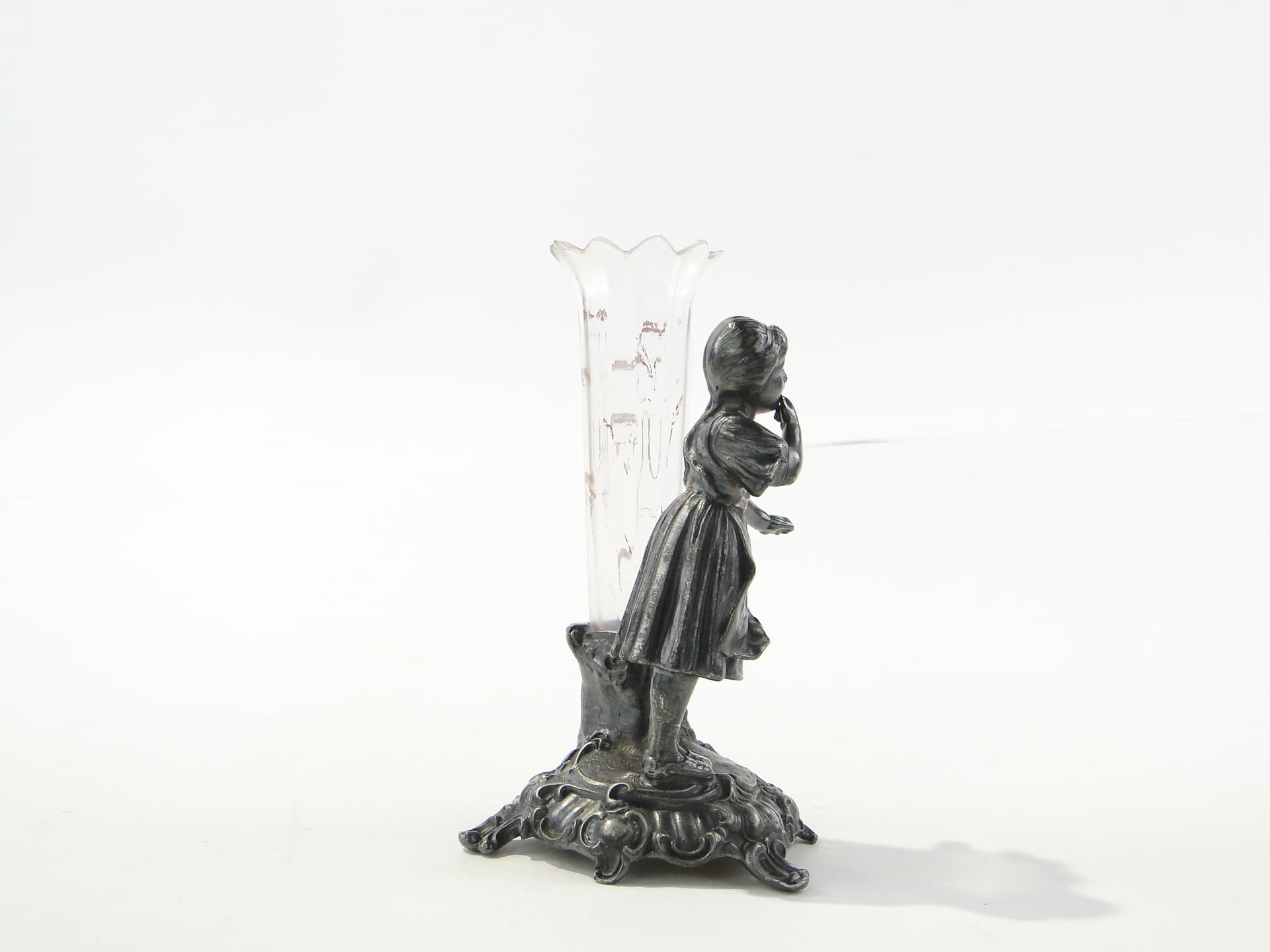 Wykałacznika figuralny, srebro platerowane, szkło przezroczyste, WMF, Niemcy, początek XX w. - 370396