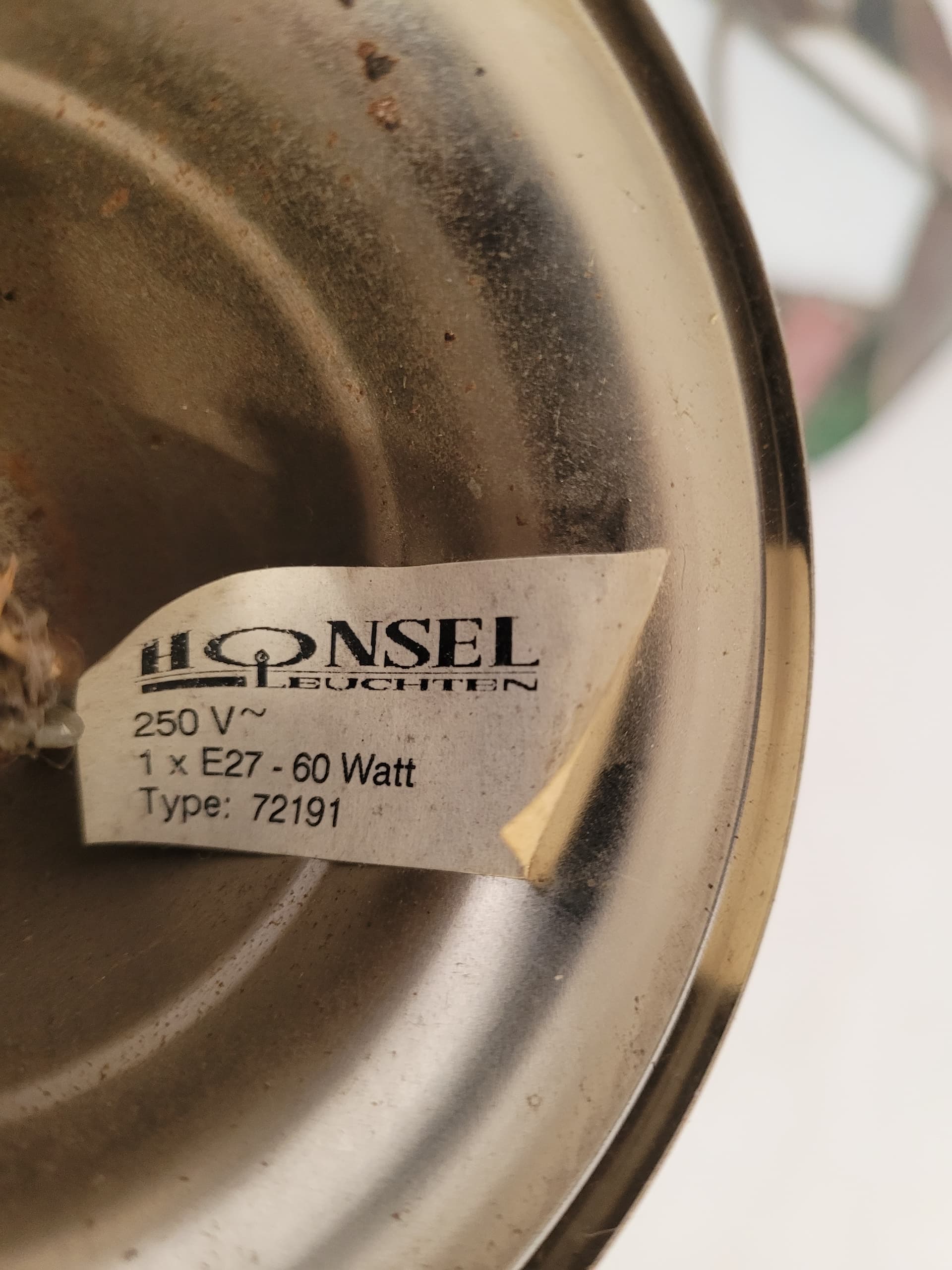 Lampa wisząca Tiffany, szkło sodowe biały różowy zielony niebieski beżowy, lata 70. - 370546