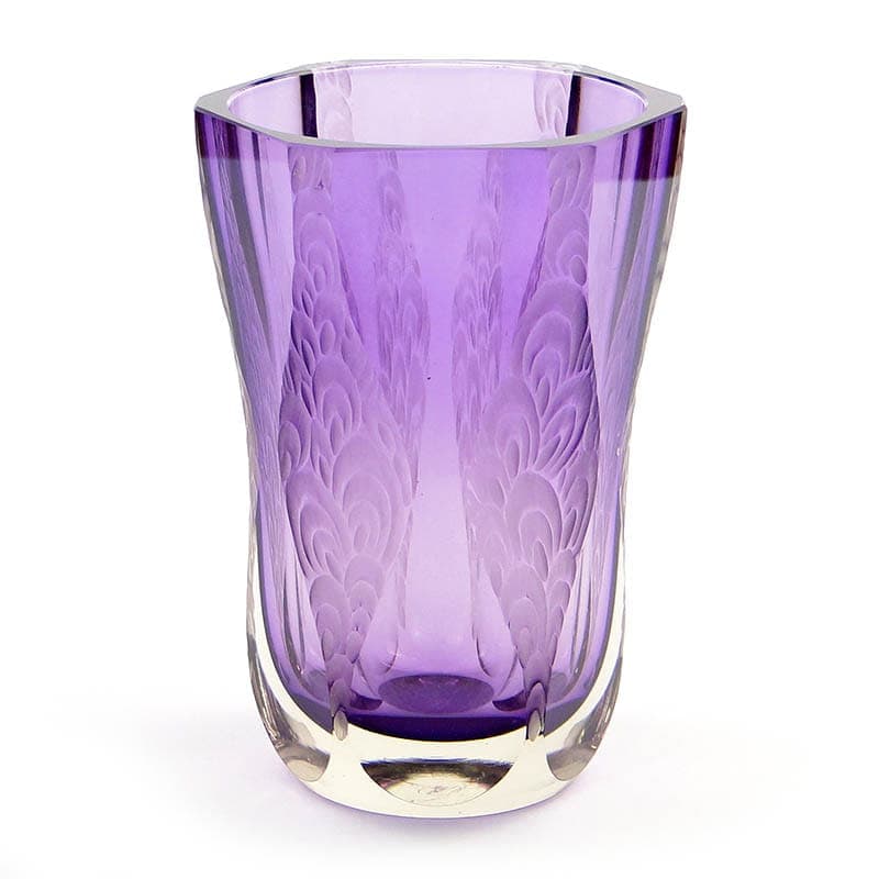 Wazon Art déco, kryształ fioletowy przezroczysty, Moser, Czechosłowacja, lata 30. - 370642