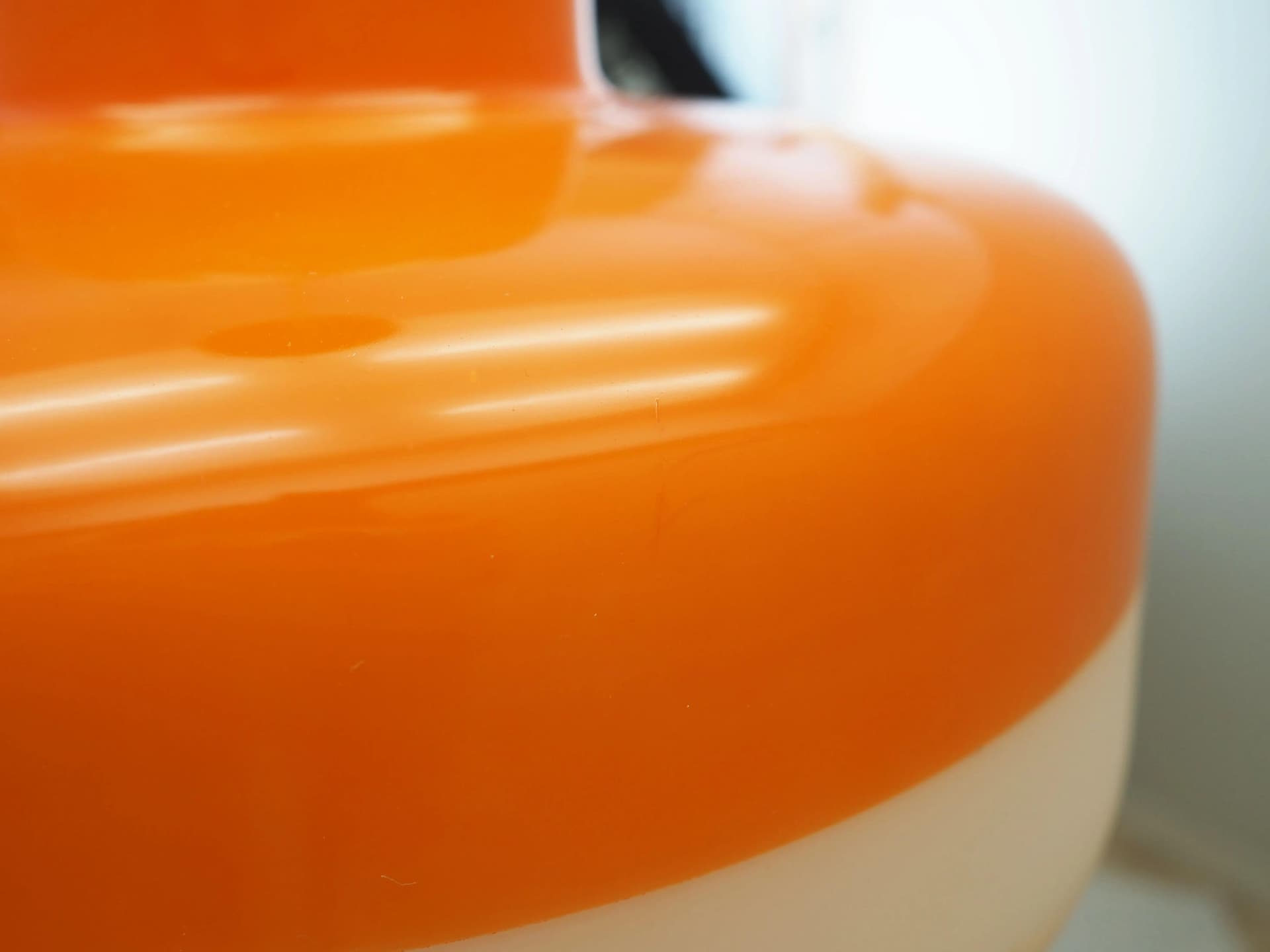 Pendant lamp, white orange glass, BoConcept, Denmark, 2000s. - 27074