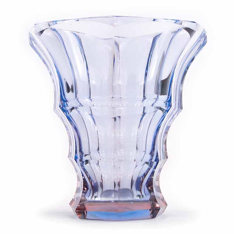 Wazon Art déco, kryształ fioletowy niebieski różowy przezroczysty, Moser, Czechy, lata 20. - 370660