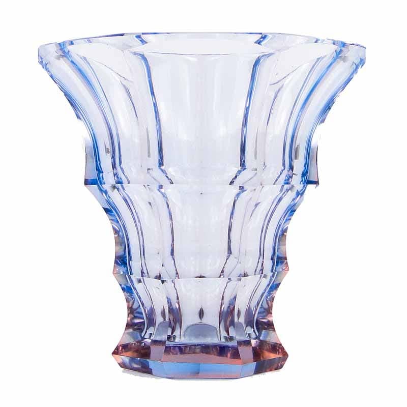 Wazon Art déco, kryształ fioletowy niebieski różowy przezroczysty, Moser, Czechy, lata 20. - 370655