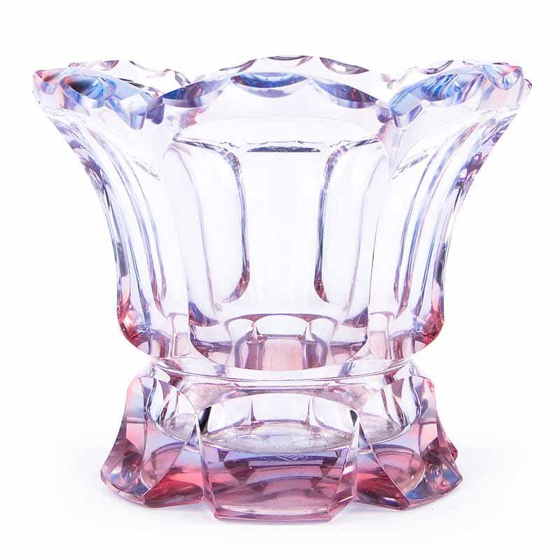 Wazon Art déco, kryształ fioletowy różowy niebieski przezroczysty, Moser, lata 20.