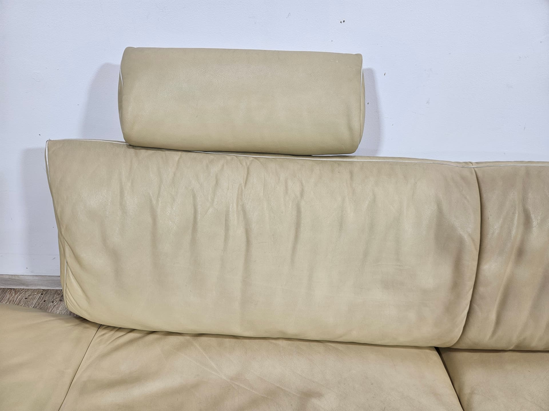 Sofa modułowa DS-140, skóra naturalna beżowa, metal, proj. R. Frigg, de Sede, Szwajcaria, lata 80. - 370769