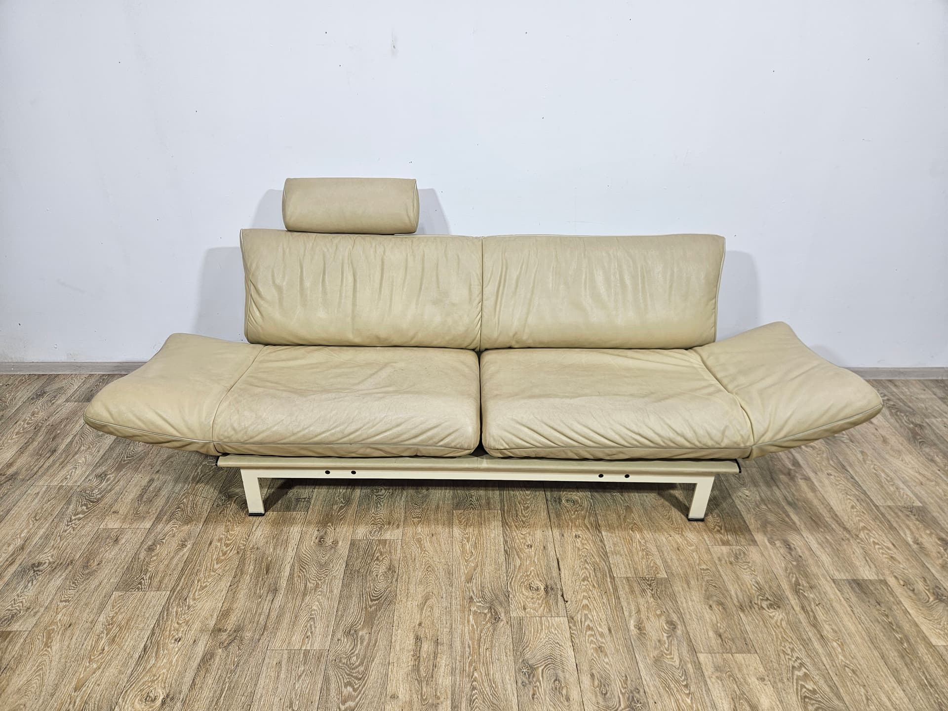 Sofa modułowa DS-140, skóra naturalna beżowa, metal, proj. R. Frigg, de Sede, Szwajcaria, lata 80. - 370765