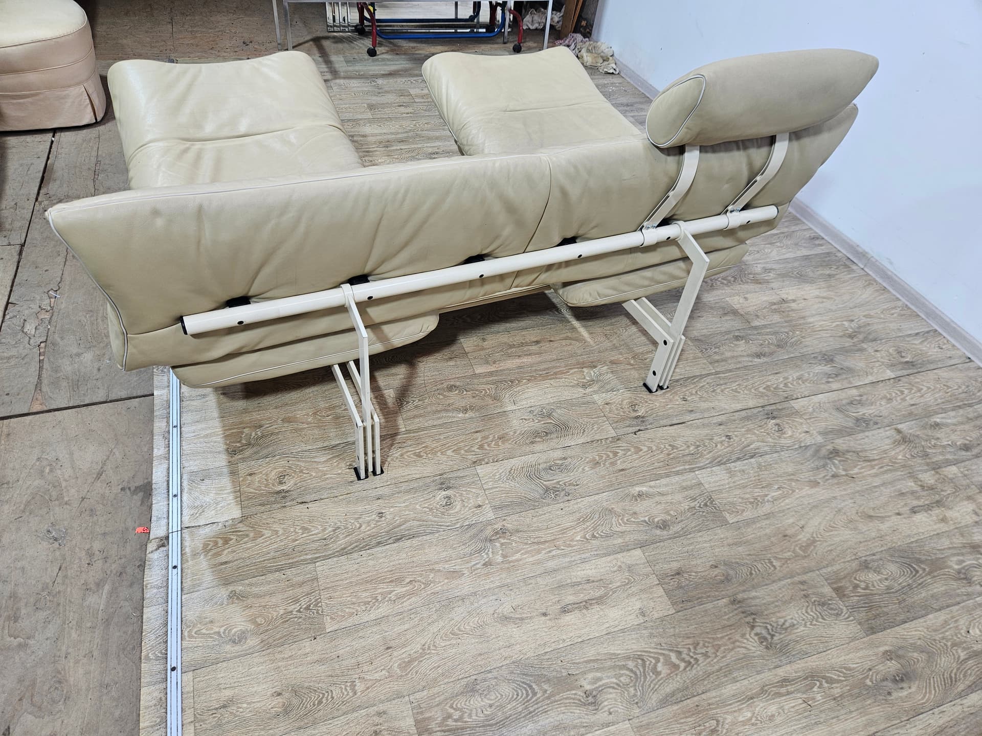 Sofa modułowa DS-140, skóra naturalna beżowa, metal, proj. R. Frigg, de Sede, Szwajcaria, lata 80. - 370776