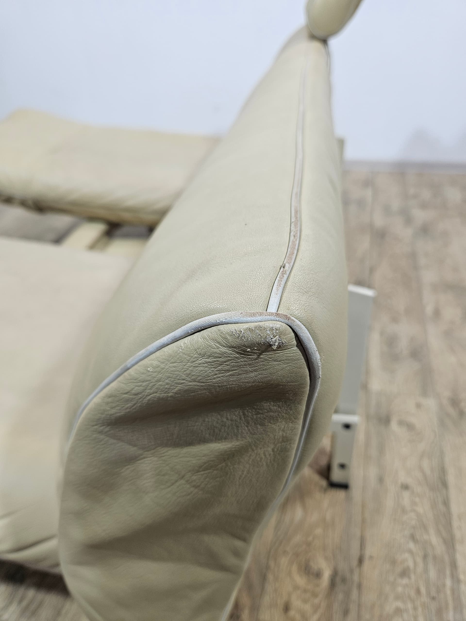 Sofa modułowa DS-140, skóra naturalna beżowa, metal, proj. R. Frigg, de Sede, Szwajcaria, lata 80. - 370778